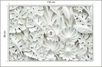Fototapeta Liście 3D Biała - obrazek 3