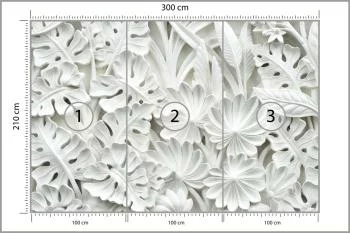 Fototapeta Liście 3D Biała - obrazek 3