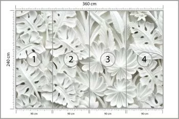 Fototapeta Liście 3D Biała - obrazek 3
