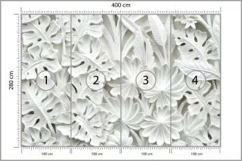 Fototapeta Liście 3D Biała - obrazek 3