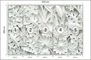 Fototapeta Liście 3D Biała - obrazek 3