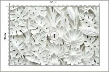 Fototapeta Liście 3D Biała - obrazek 3