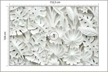 Fototapeta Liście 3D Biała - obrazek 3