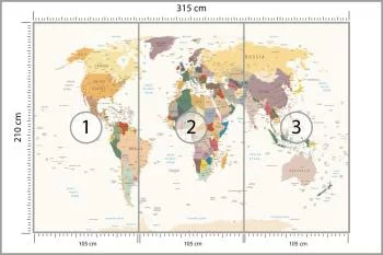 Fototapeta Mapa Świata - Polityczny Podział Państw - obrazek 3