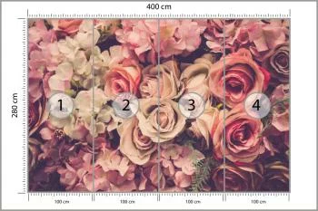 Fototapeta Kolorowe Kwiaty W Stylu Retro - obrazek 3