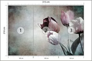 Fototapeta Tulipany W Stylu Vintage - obrazek 3