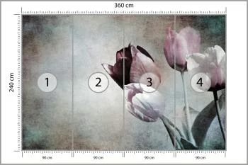 Fototapeta Tulipany W Stylu Vintage - obrazek 3
