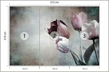 Fototapeta Tulipany W Stylu Vintage - obrazek 3