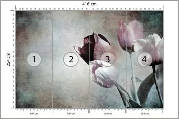 Fototapeta Tulipany W Stylu Vintage - obrazek 3