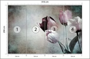 Fototapeta Tulipany W Stylu Vintage - obrazek 3