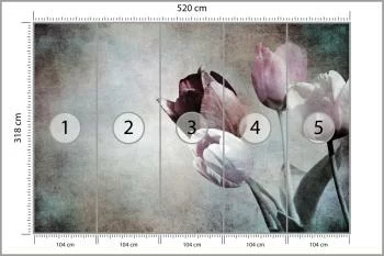 Fototapeta Tulipany W Stylu Vintage - obrazek 3