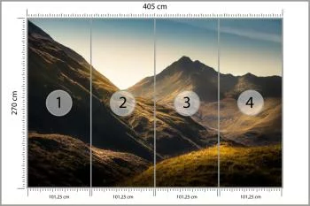 Fototapeta - Złote Promienie Słońca na Górskich Wzgórzach - obrazek 3