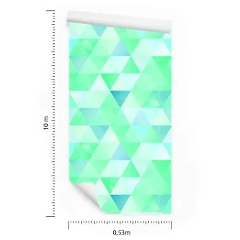 Tapeta Turkusowe Trójkąty W Stylu Vintage - obrazek 3