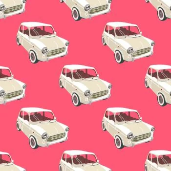 Tapeta Dla Dzieci - Kultowe Auta W Stylu Retro - obrazek 2