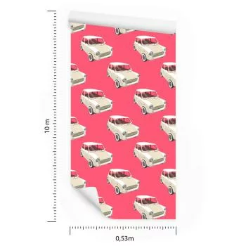 Tapeta Dla Dzieci - Kultowe Auta W Stylu Retro - obrazek 3