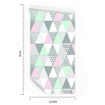 Tapeta Geometryczna - Kolorowe Trójkąty - obrazek 3