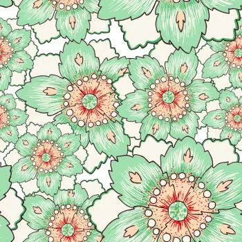 Tapeta Kolorowe Kwiaty W Stylu Vintage - obrazek 2