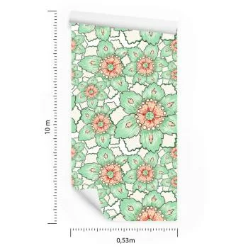 Tapeta Kolorowe Kwiaty W Stylu Vintage - obrazek 3