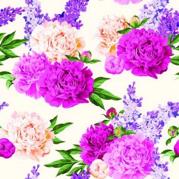 Tapeta Piękne Kolorowe Lilie I Peonie - obrazek 2