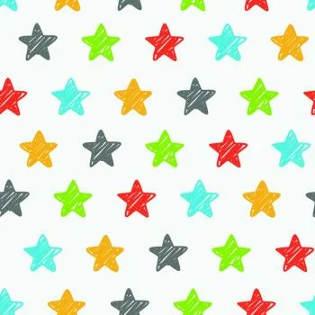 Tapeta Dla Dzieci - Kolorowe Gwiazdki - obrazek 2