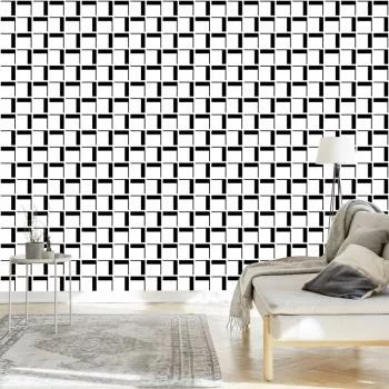 Tapeta 3D Geometryczna W Kratę Do Salonu, Biura