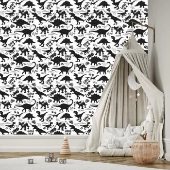Tapeta Dinozaury Liście, Do Pokoju Dziecka
