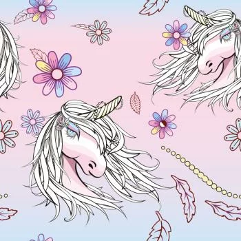 Tapeta Dla Dzieci – Piękne Kolorowe Jednorożce - obrazek 2