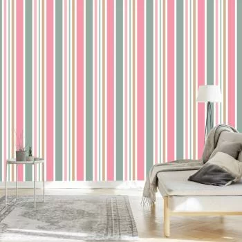 Tapeta Nowoczesna W Paski 3D Do Salonu, Sypialni