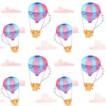 Tapeta Pastelowe Balony Chmurki, Do Pokoju Dziecka - obrazek 2