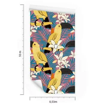 Tapeta – Tukany I Kwiaty - obrazek 3