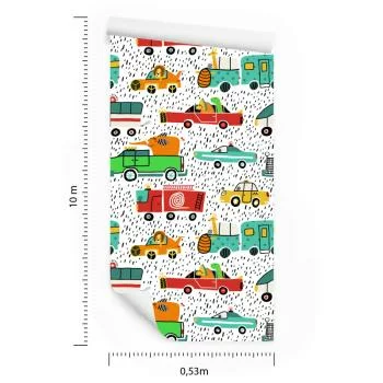 Tapeta Kolorowe Auta, Zwierzęta, Do Pokoju Dziecka - obrazek 3