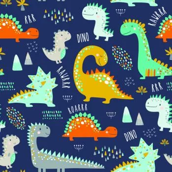 Tapeta Kolorowe Dinozaury Zwierzęta, Pokój Chłopca - obrazek 2