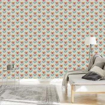 Tapeta Kwiaty, Natura W Stylu Skandynawskim, Salon