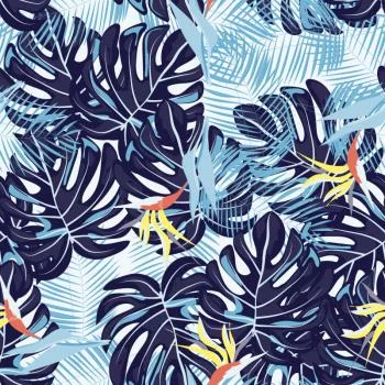 Tapeta Liście W Odcieniach Niebieskiego - obrazek 2