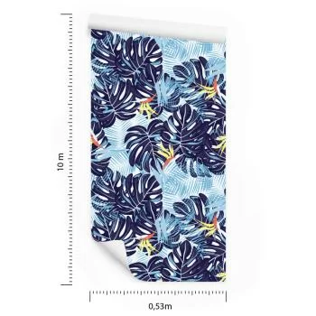 Tapeta Liście W Odcieniach Niebieskiego - obrazek 3