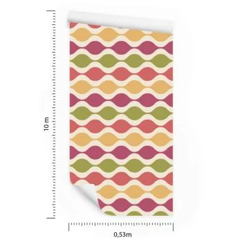 Tapeta Fale W Stylu Retro - obrazek 3