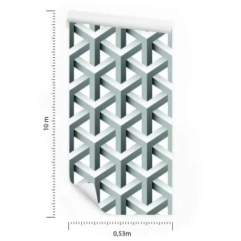 Tapeta Geometryczna, Efekt 3D, Z Głębią, Do Salonu - obrazek 3