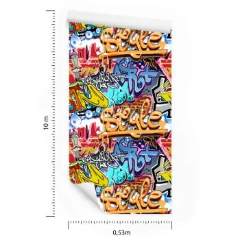 Tapeta Graffiti Na Ścianie - obrazek 3