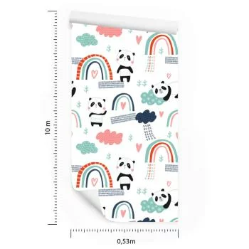 Tapeta Pandy Z Tęczą W Tle - obrazek 3