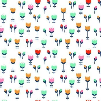 Tapeta Dla Dzieci, Tulipany W Stylu Skandynawskim - obrazek 2