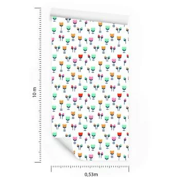 Tapeta Dla Dzieci, Tulipany W Stylu Skandynawskim - obrazek 3