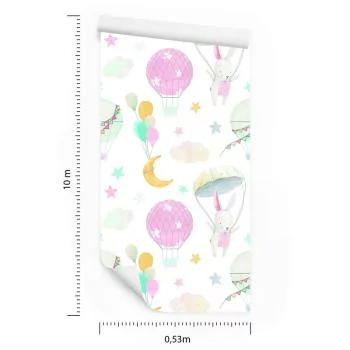 Tapeta Balony Na Tle Kolorowych Gwiazdek - obrazek 3
