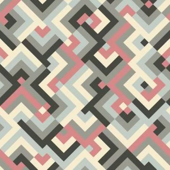 Tapeta Geometryczne Wzory W Stylu Retro - obrazek 2