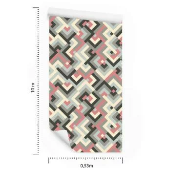 Tapeta Geometryczne Wzory W Stylu Retro - obrazek 3