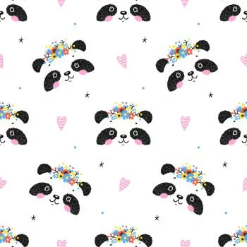 Tapeta Urocze Pandy Z Kwiatami - obrazek 2