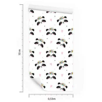 Tapeta Urocze Pandy Z Kwiatami - obrazek 3