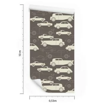 Tapeta Dla Dzieci - Auta W Stylu Retro - obrazek 3
