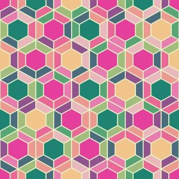 Tapeta Kolorowe Geometryczne Wzory Retro - obrazek 2