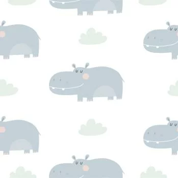 Tapeta Do Pokoju Dziecka Kolorowe Zwierzęta Chmury - obrazek 2