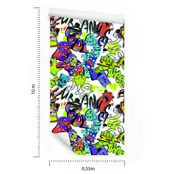 Tapeta Graffiti Z Kolorowymi Potworami - obrazek 3
